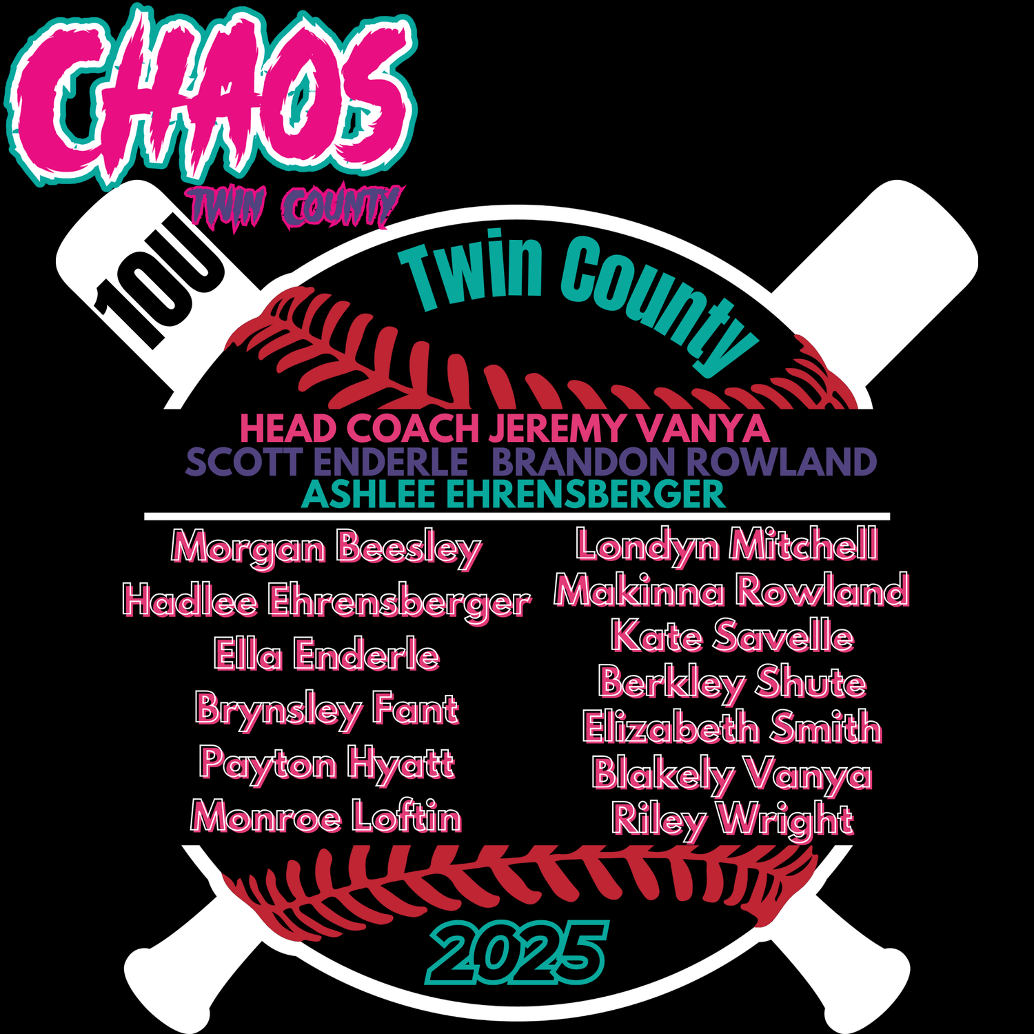 Chaos 10U Twin County 2025 Softball