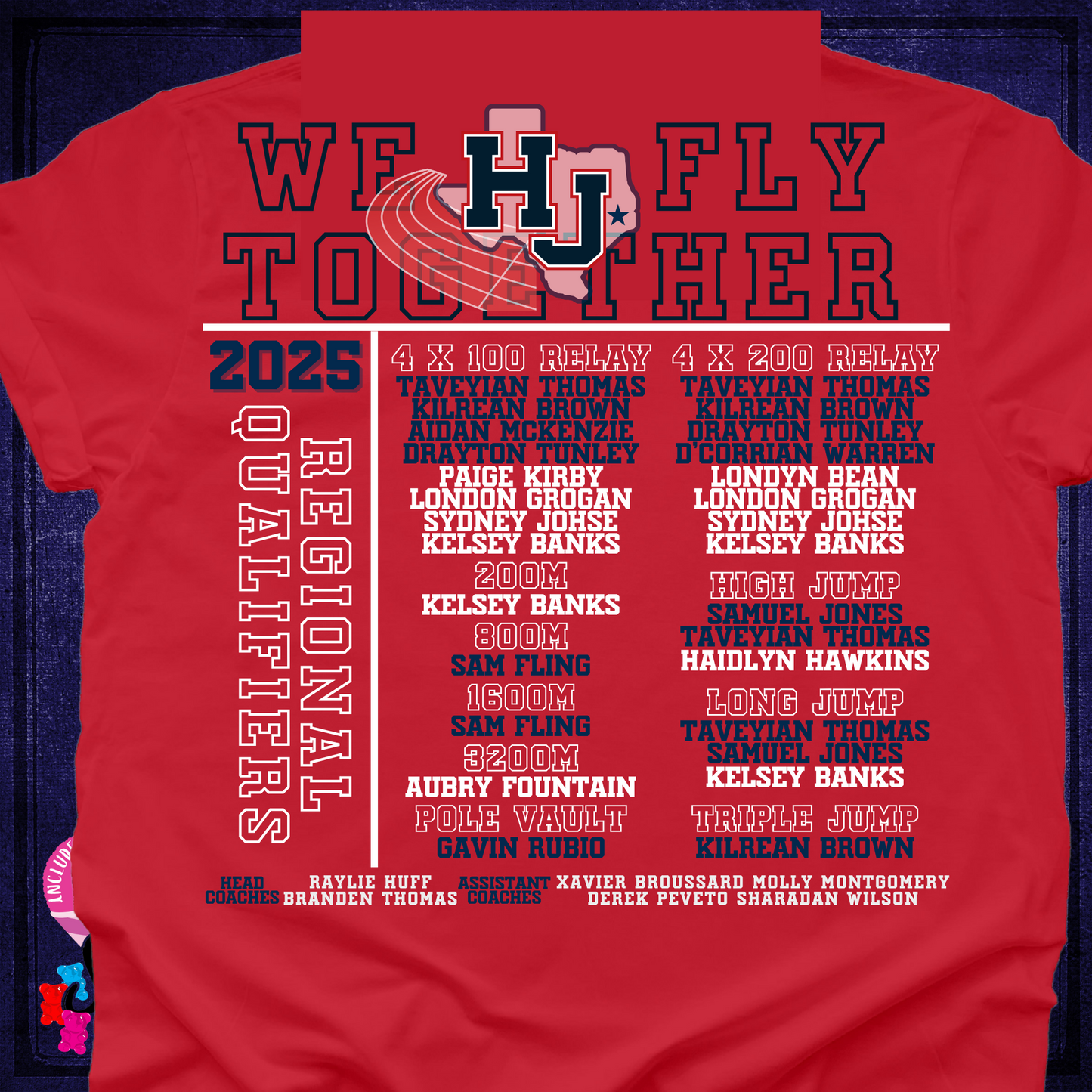 Hawks Track & Field 2025 Red Shirt REGIONAL