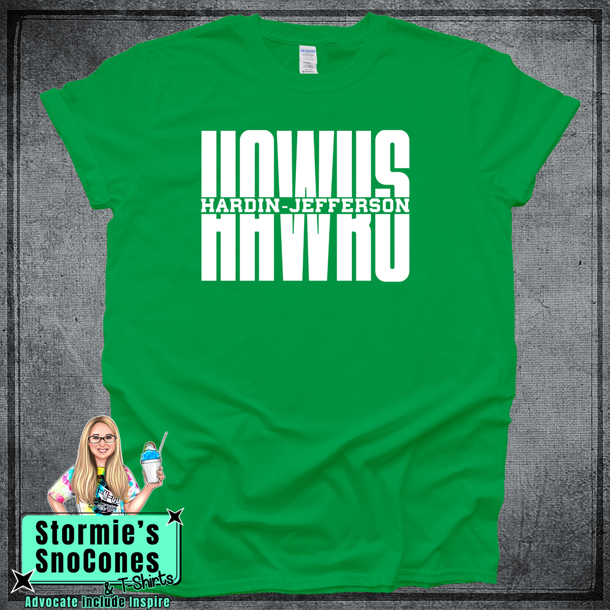 Hawks HJ Split Fall Field day/Homecoming - Dryblend or Dryfit - Short Sleeve Green Shirt