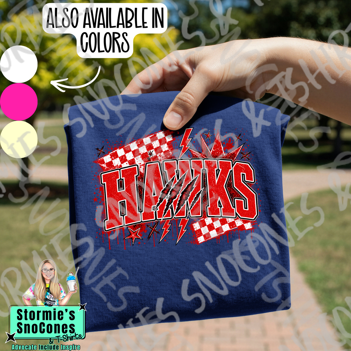 HJ Hawks Red Graffiti Bolt Gildan Comfort Colors Tultex Shirt