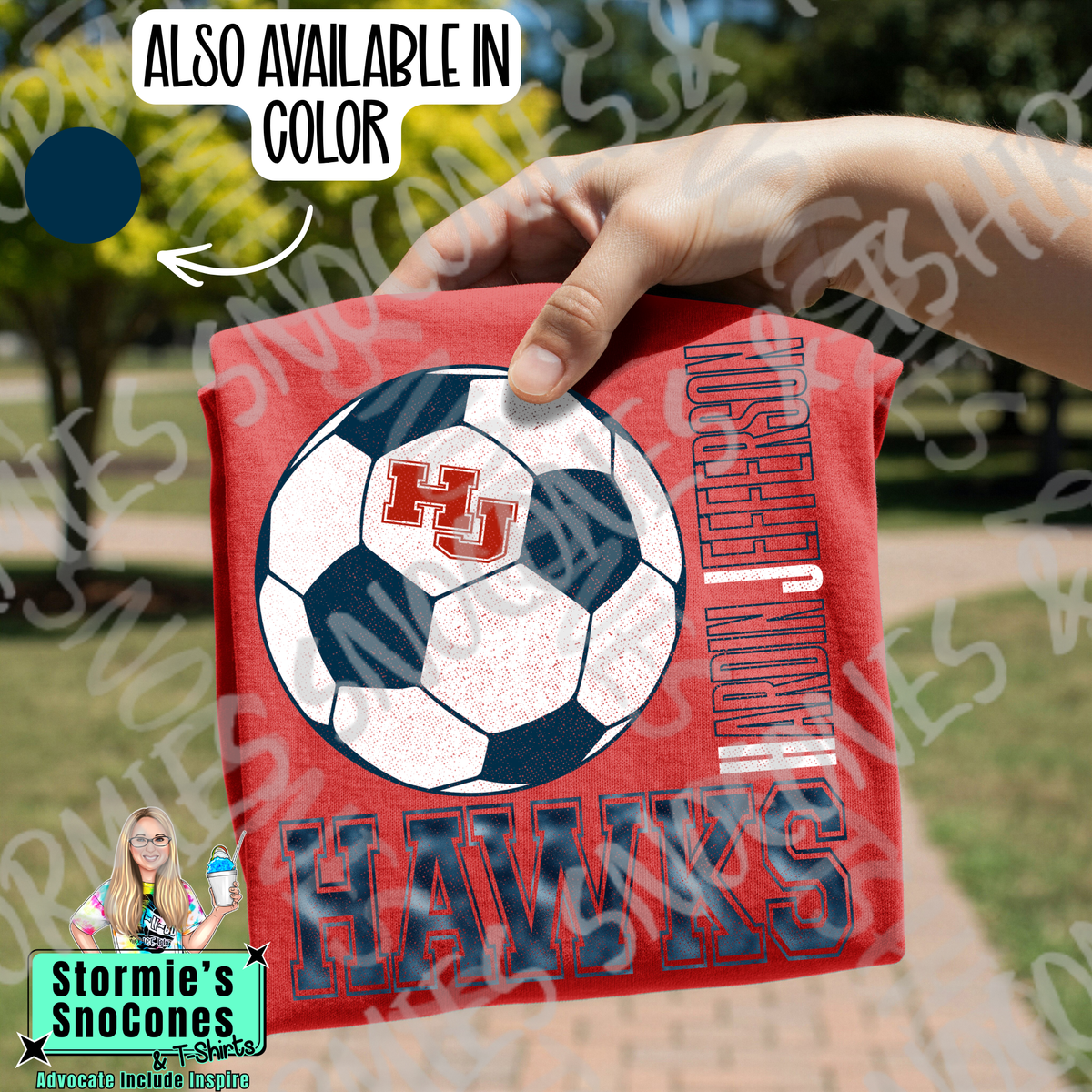 Hardin Jefferson Hawks Soccer Distressed Hallow Gildan Dryfit Comfort Colors Bella Canvas Shirt