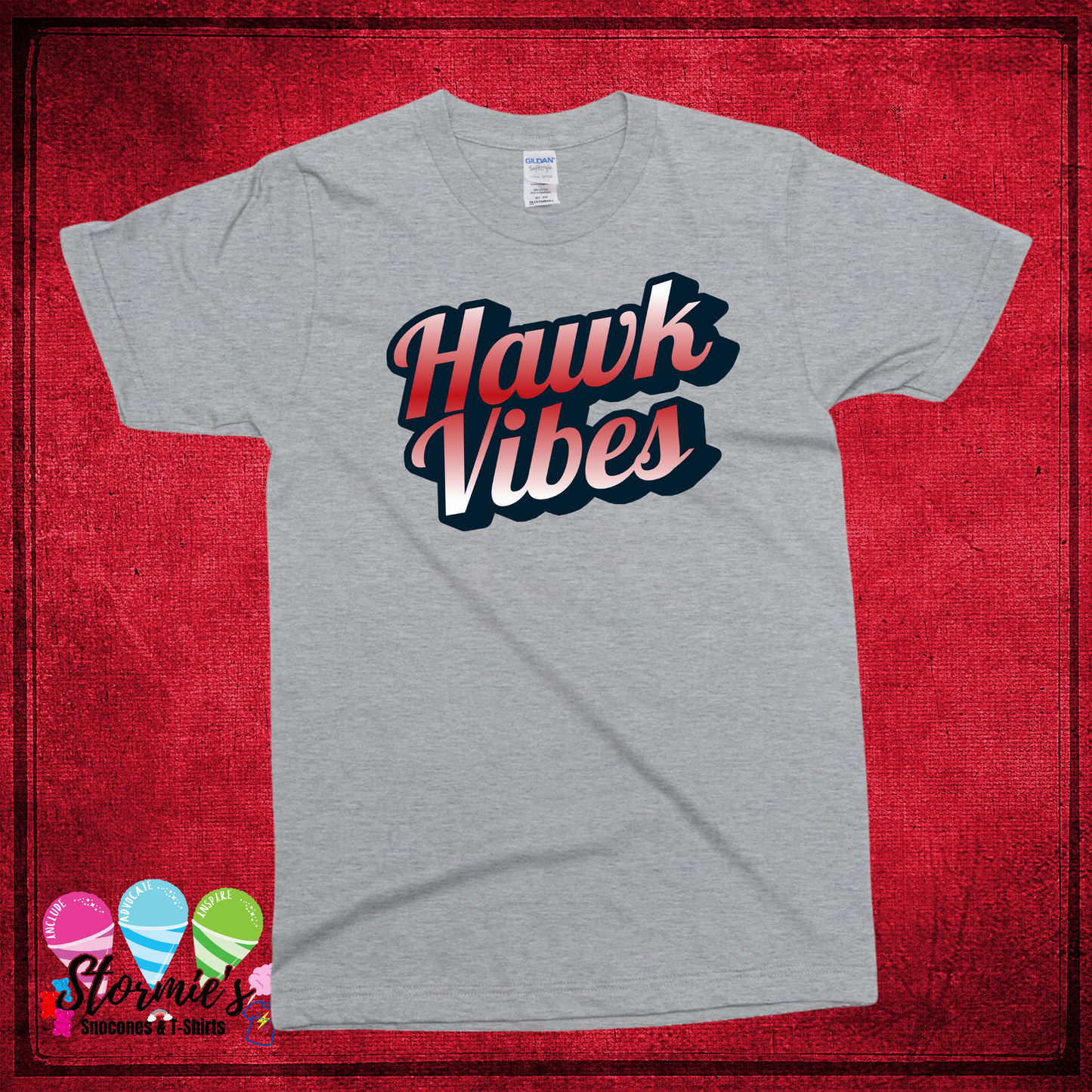 Hawks Vibes Gradient Bubble Sport Gray TShirt
