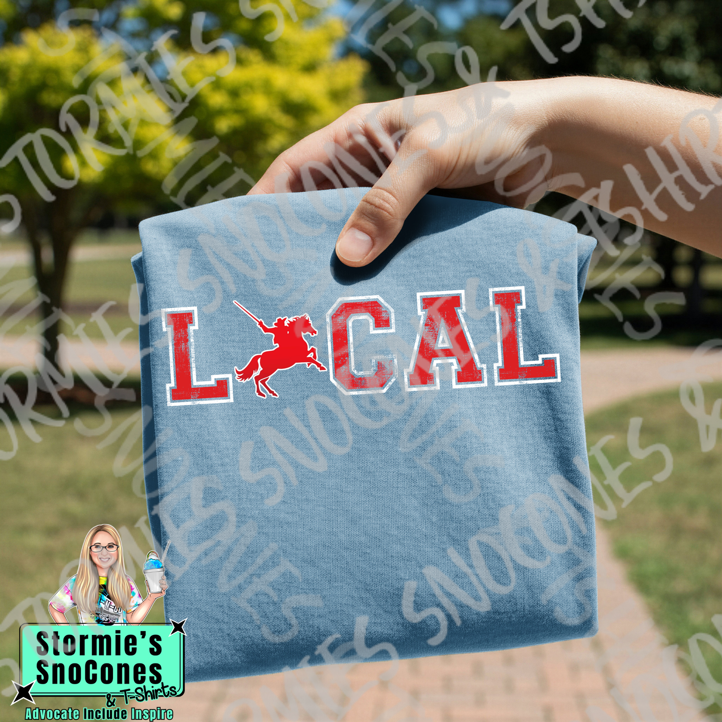 Lumberton Raiders Logo Local Columbia Blue Gildan Comfort Colors Bella Canvas Shirt