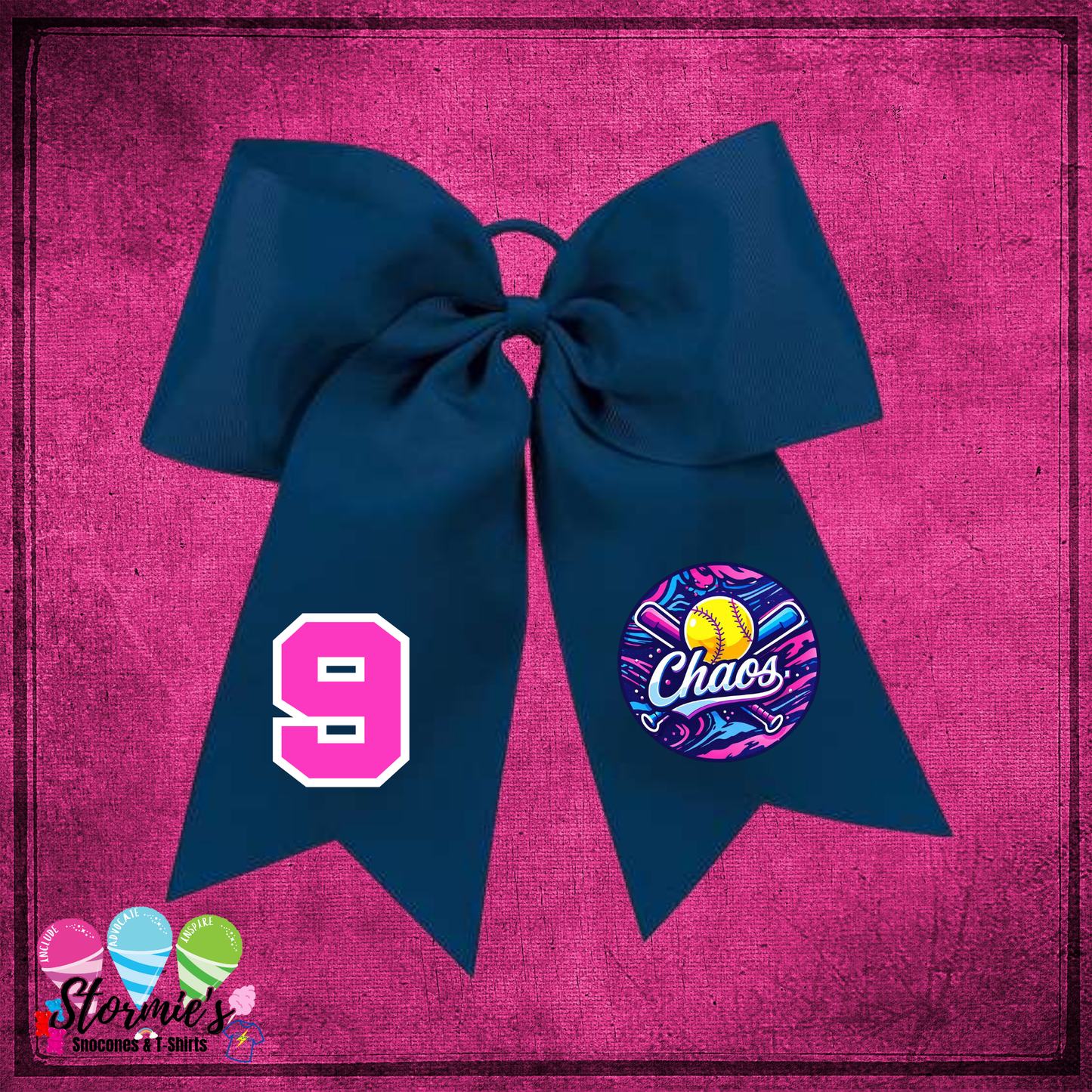Chaos Navy Hair Bow