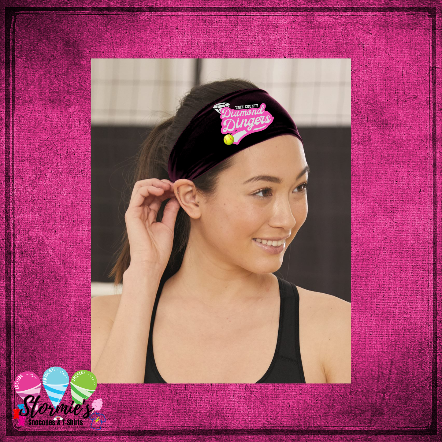 Diamond Dingers Black Headband