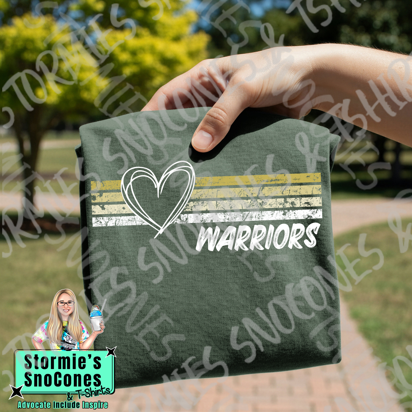 Legacy Christian Academy Warriors Heart Lines Forest Green Gildan Comfort Colors Bella Canvas Shirt