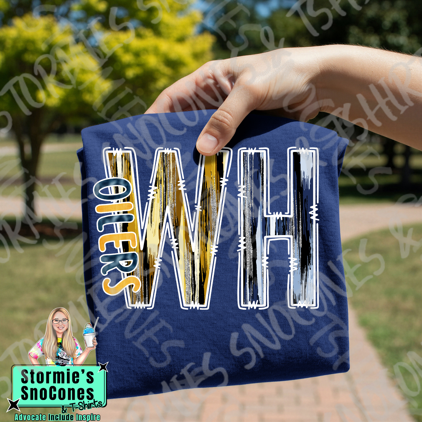 West Hardin Oilers Brushstroke Doodle Navy Gildan Comfort Colors Bella Canvas Shirt