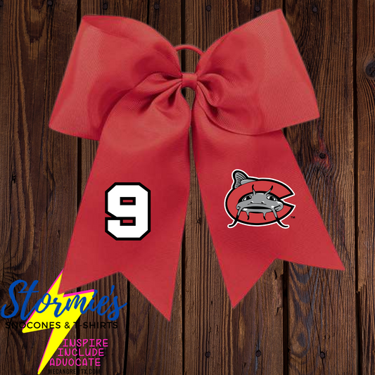 Mudcats Red Hair Bow