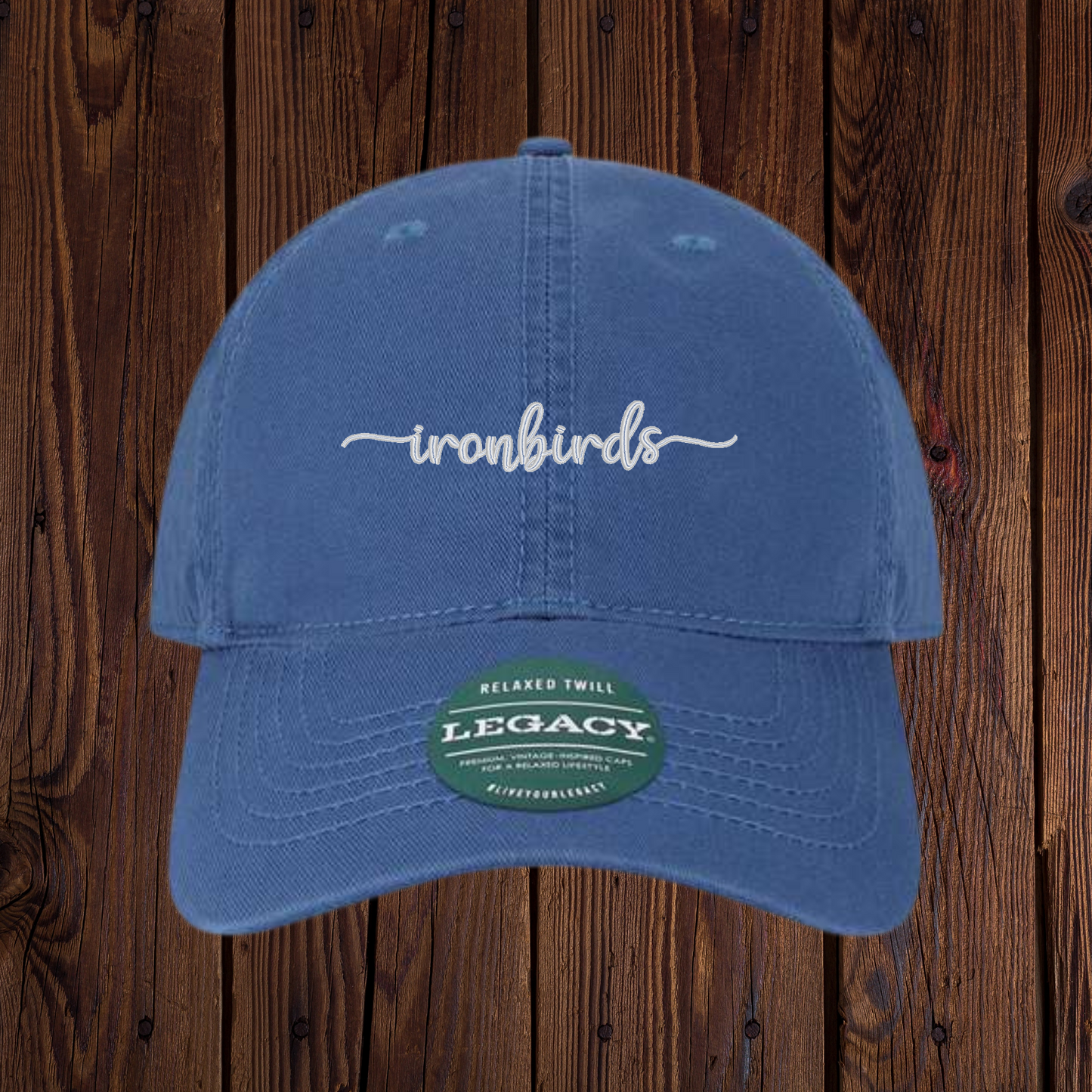 Ironbirds Cursive Royal Dad Hat Embroidered Hat - PICK UP ONLY