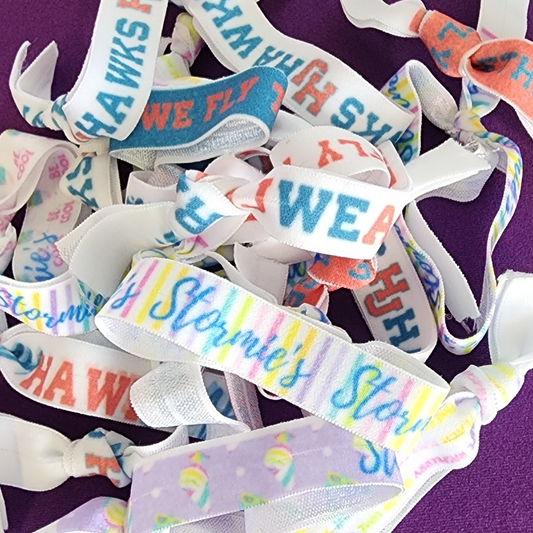 Custom Hair Tie Bracelets - Add your logo and information - Sold in Groups of 24! Bulk Discount