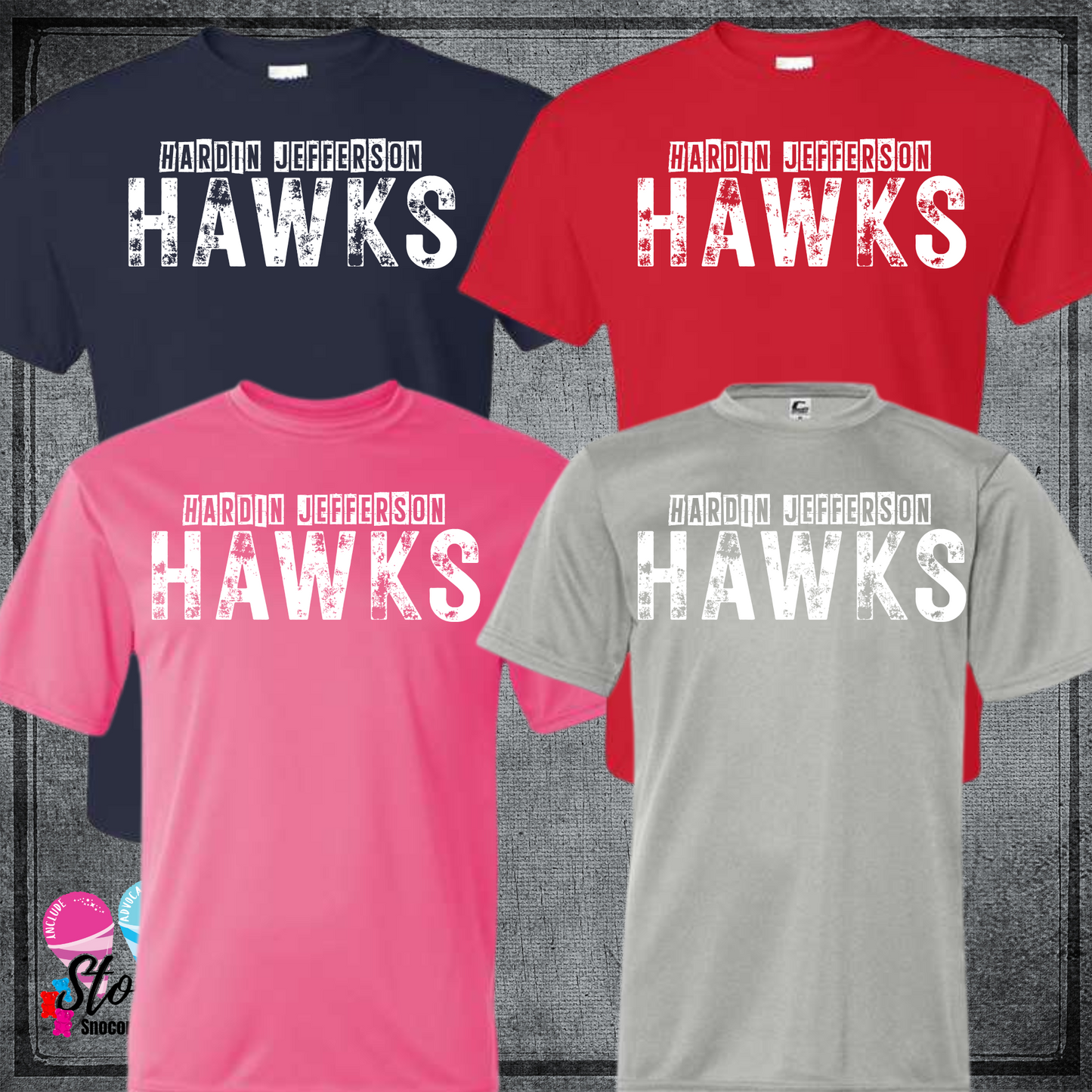 Hawks HJ Distressed Stencil DRY FIT Shirt