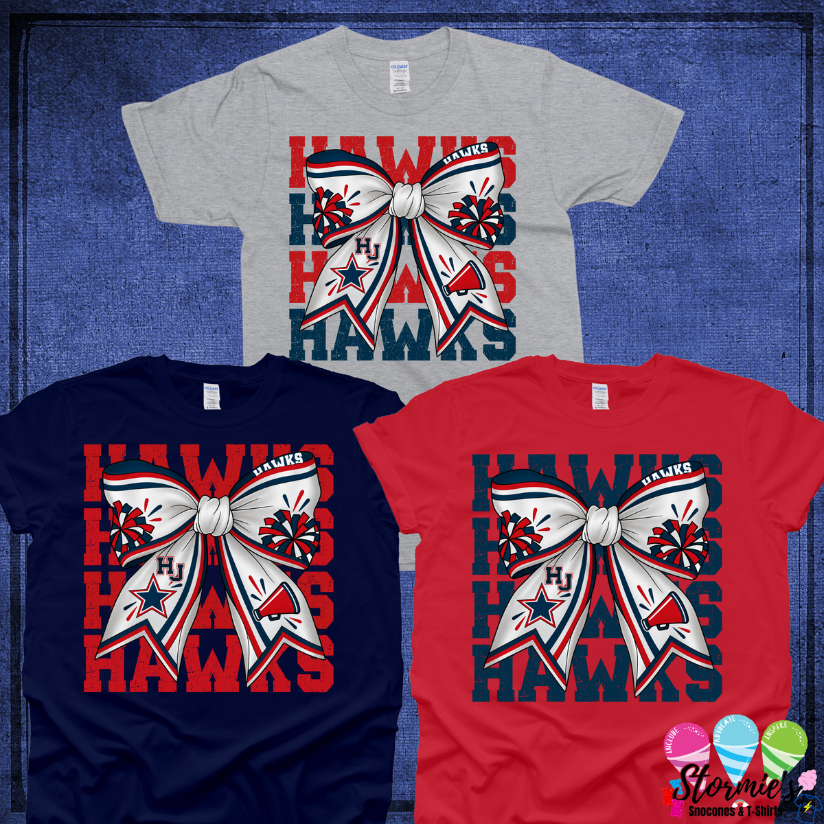 Hawks HJ Coquette Cheer Bow Shirt