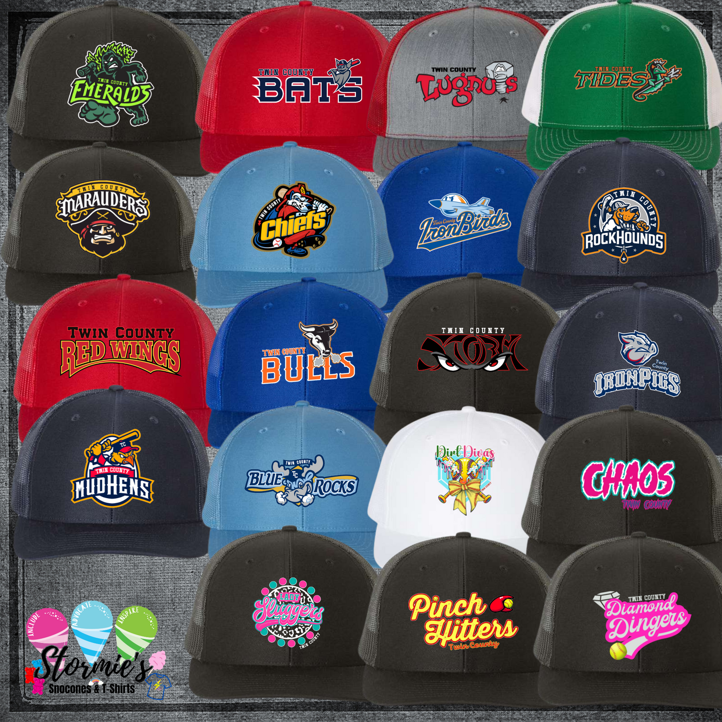 Twin County Youth Baseball Softball Richardson 112 Meshback Hats PRINTED Logo Hat - PICK UP ONLY