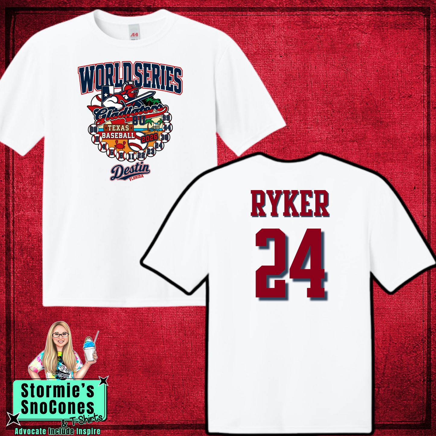 Gladiators World Series 2026 CUSTOM NAME White Shirt 2026