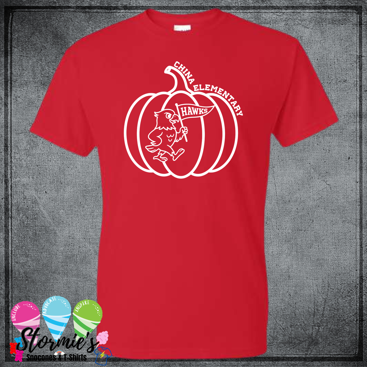 Hawk Pumpkin - Fall China Elementary Field Day 2025 Shirt Red DRY FIT