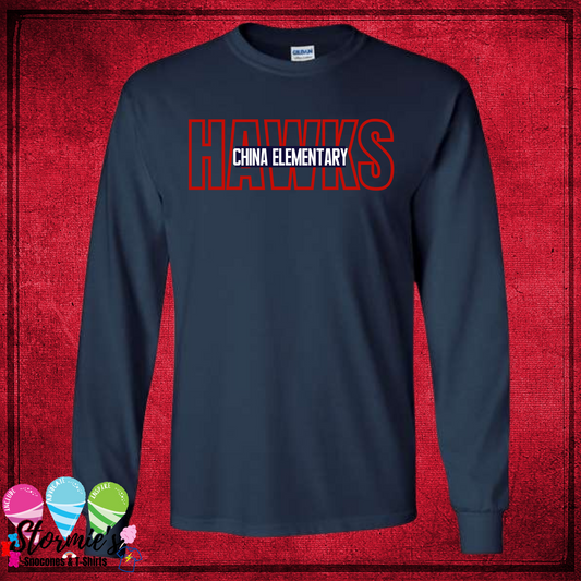 Hawks HJ China Elementary  - Sweatshirt & Hoodie & Long Sleeve Navy Shirt