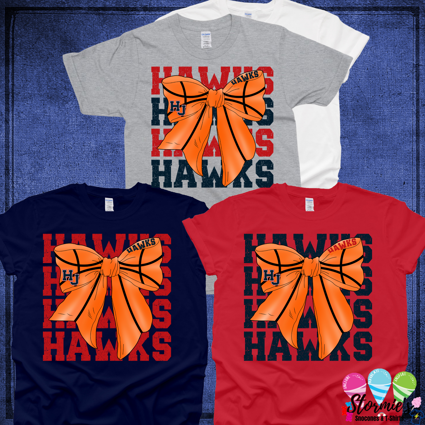 Hawks HJ Coquette Basketball Bow Shirt