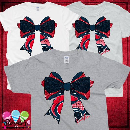 Hawks Faux Glitter Bow TShirt