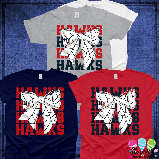 Hawks HJ Coquette Volleyball Bow Shirt