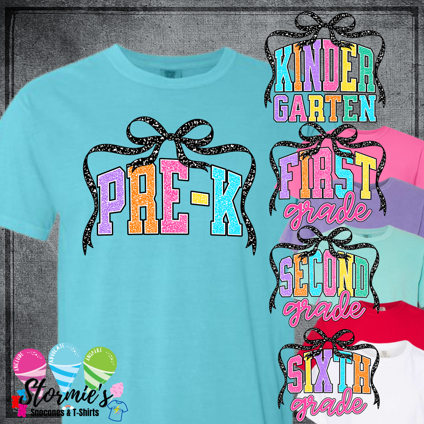 Preppy Back To School Coquette Varsity bow All Grades Comfort Colors Shirt