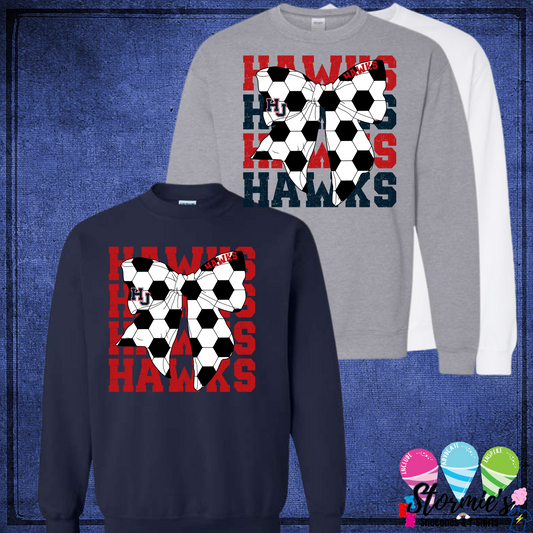 Hawks HJ Coquette Soccer Bow - Sweatshirt & Long Sleeve Shirt