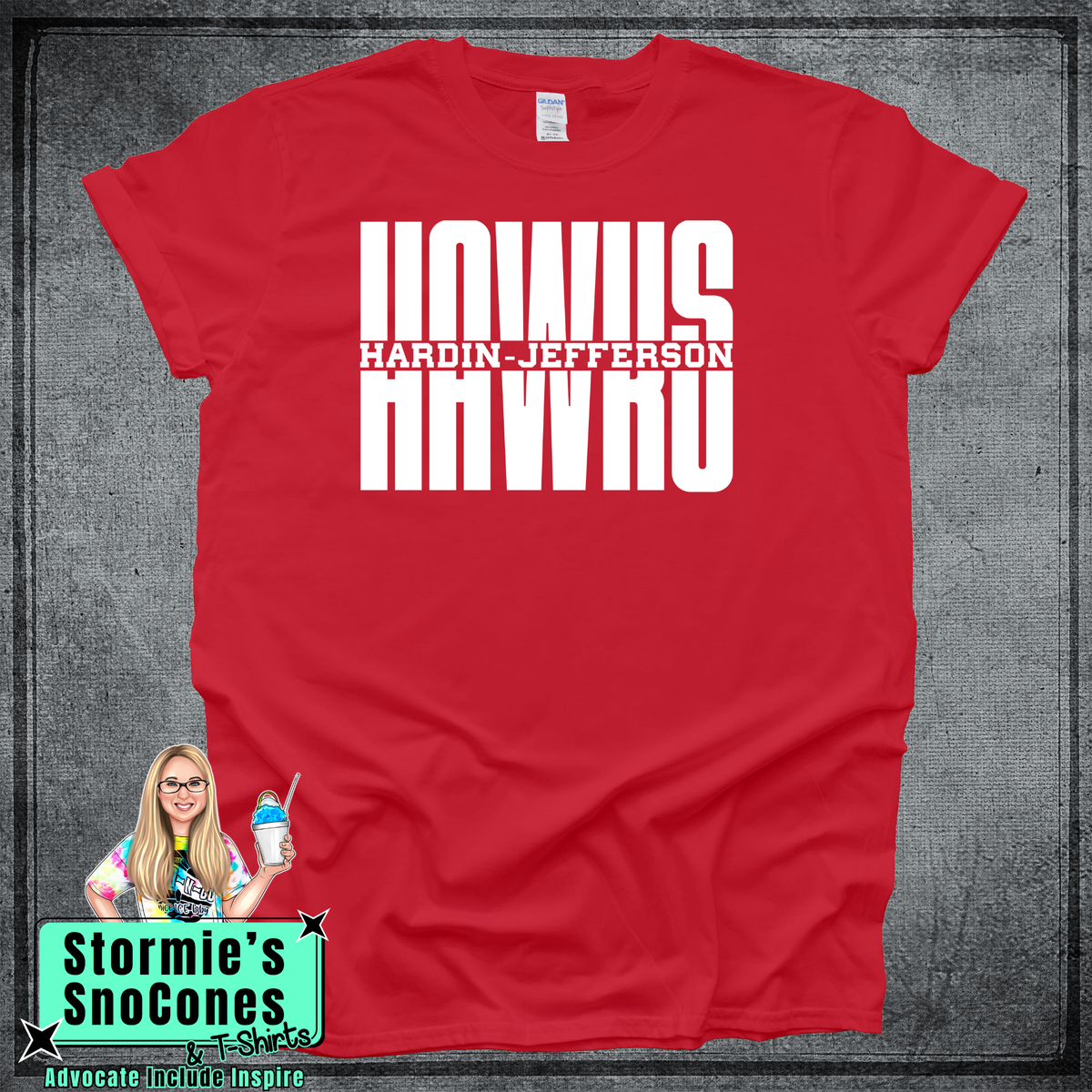 8th Grade - Hawks HJ Split Fall Field day/Homecoming - Dryblend or Dryfit - Short Sleeve Red Shirt