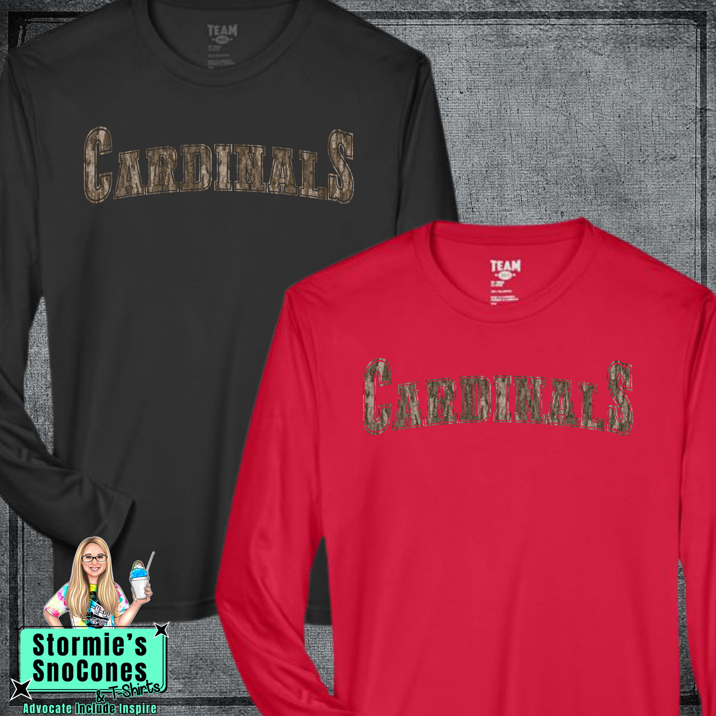 Lamar University Cardinals Bridge City Bottomland Camo - Dryblend or Dryfit - Long Sleeve Shirt