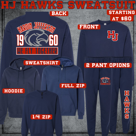Hardin Jefferson HJ Hawks Softstyle Navy Sweatsuit Set - 4 Top Styles