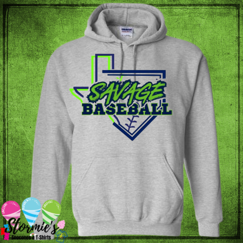 Savage Baseball 2025 - Gray Sweatshirt & Hoodie & Long Sleeve Shirt