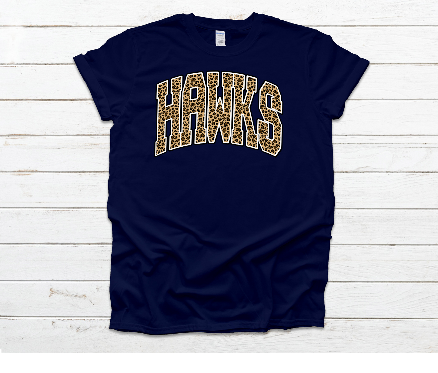 Hawks Cheetah Arch Shirt Gildan Softstyle or Comfort Colors or Bella Canvas