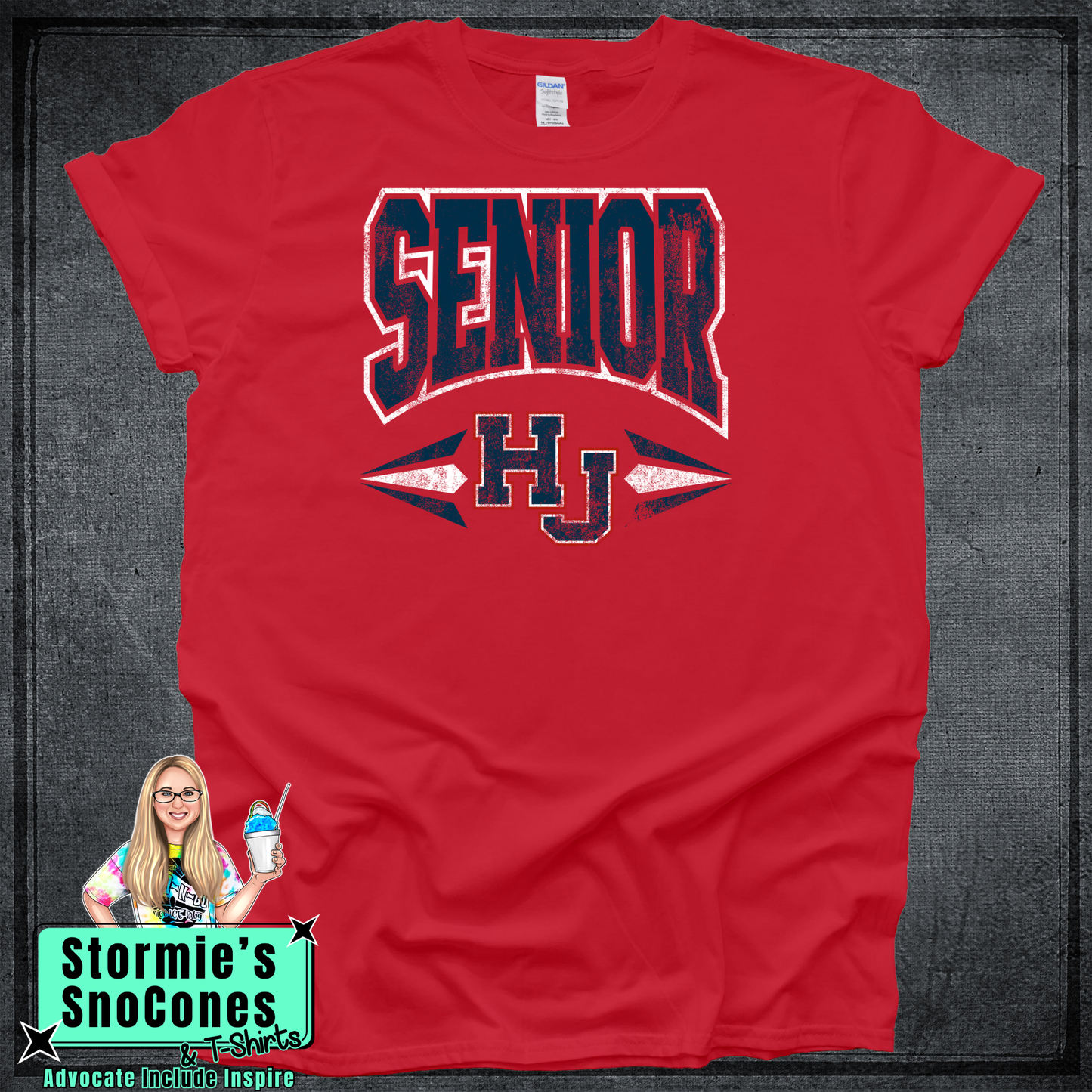 Hardin-Jefferson High School Grade Level Spirit SENIOR Red Tshirt