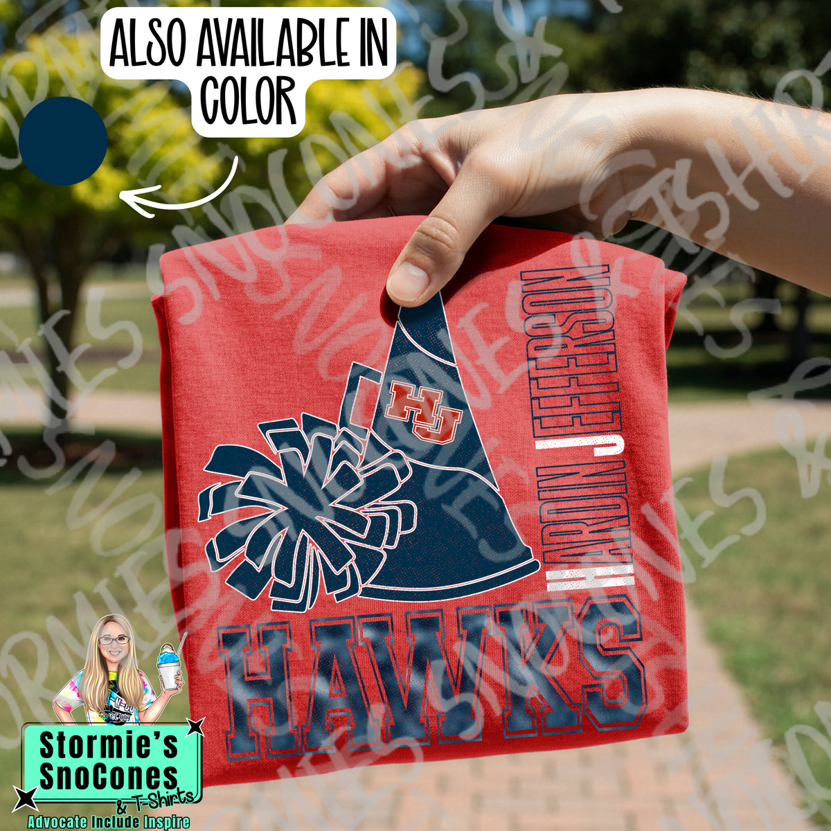 Hardin Jefferson Hawks Cheer Distressed Hallow Gildan Dryfit Comfort Colors Bella Canvas Shirt