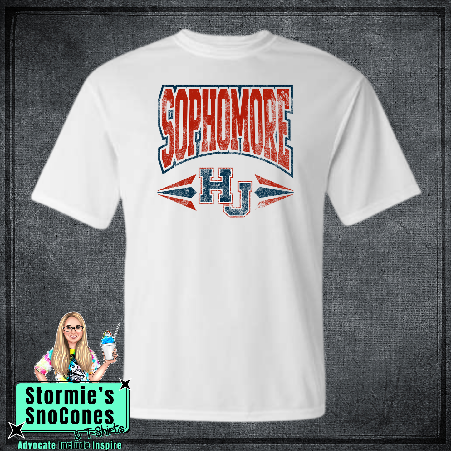 Hardin-Jefferson High School Grade Level Spirit SOPHOMORE White DRY FIT Shirt