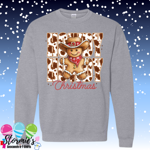 Howdy Christmas Gingerbread Sport Gray Sweatshirt & Hoodie & Long Sleeve Shirt