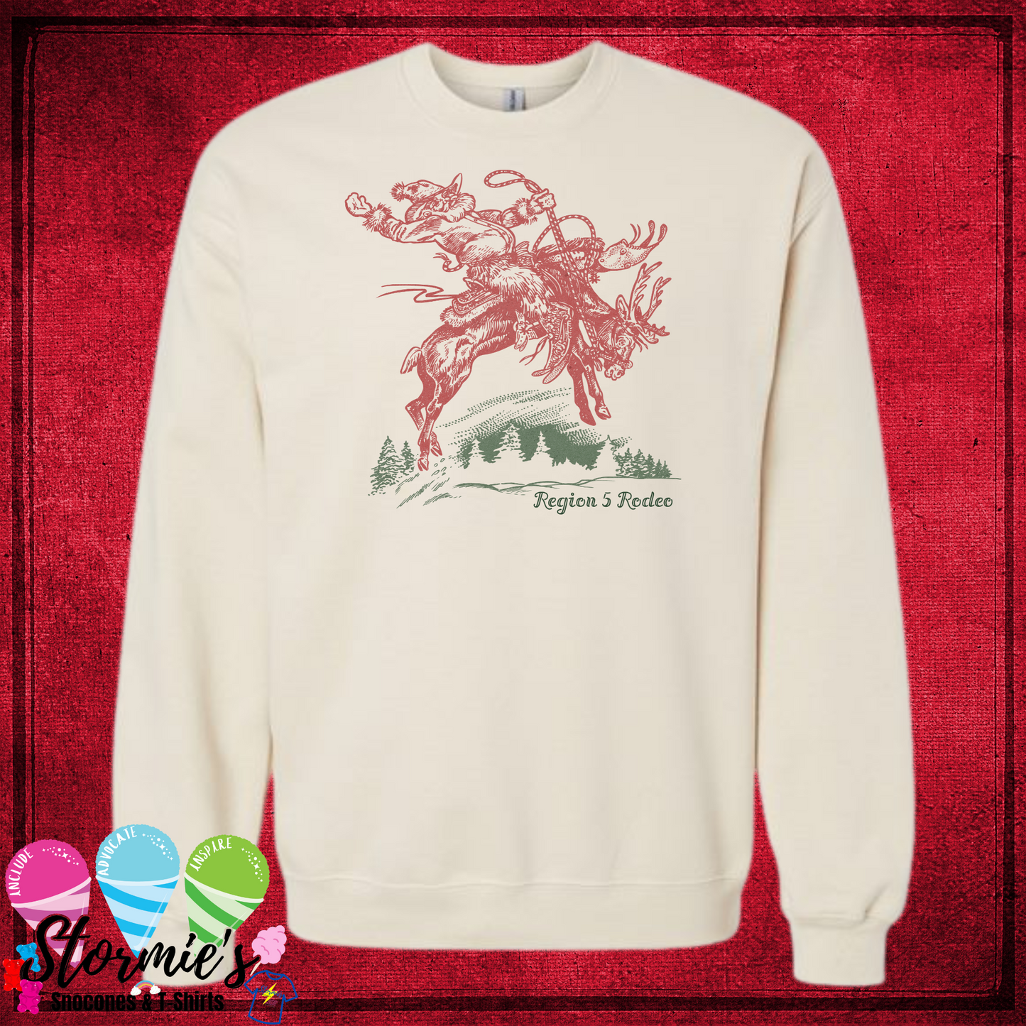 Bucking Reindeer Region 5 Sweatshirt & Hoodie & Long Sleeve Shirt
