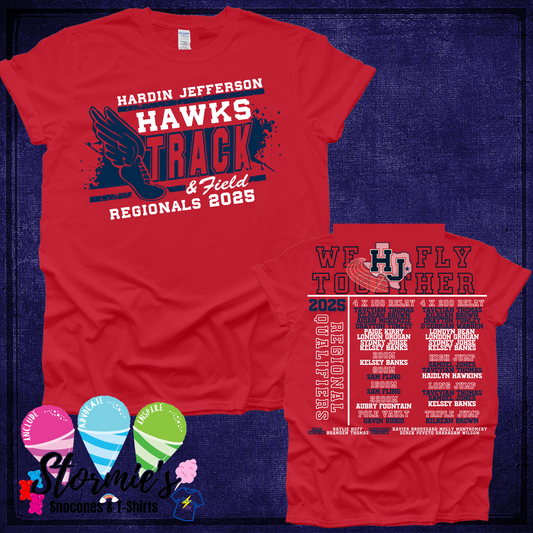 Hawks Track & Field 2025 Red Shirt REGIONAL