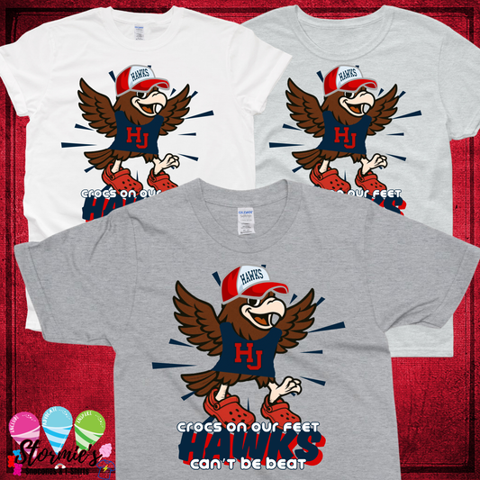 Hawks HJ Crocs on our feet, can't be beat TShirt