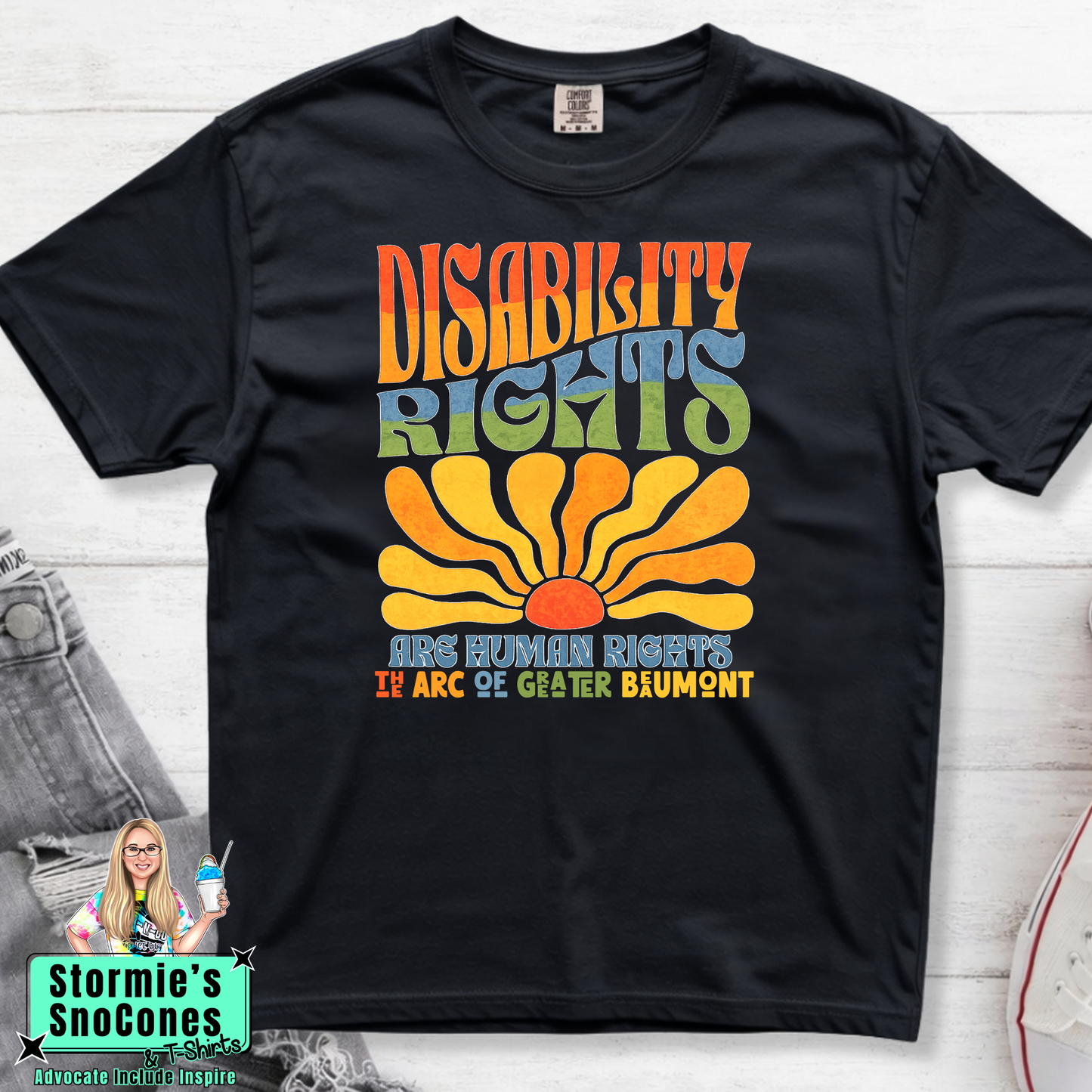 The Arc Of Greater Beaumont Disability Rights Are Human Rights Black Gildan Comfort Colors DryFit Shirt