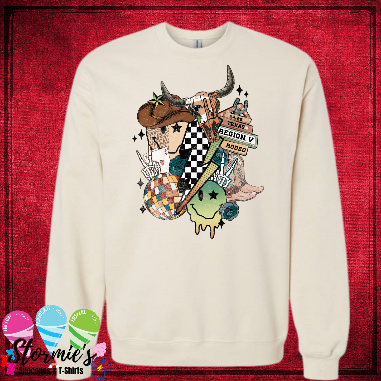 Smiley Bull Skull Region 5 Sweatshirt & Hoodie & Long Sleeve Shirt