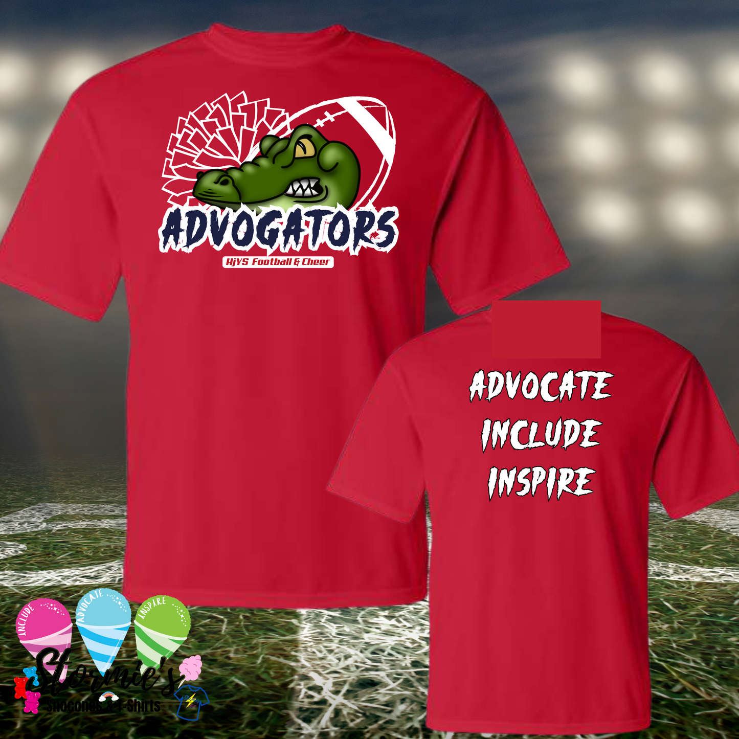 Advogators Football & Cheer 2025 Red Dry Fit Shirt