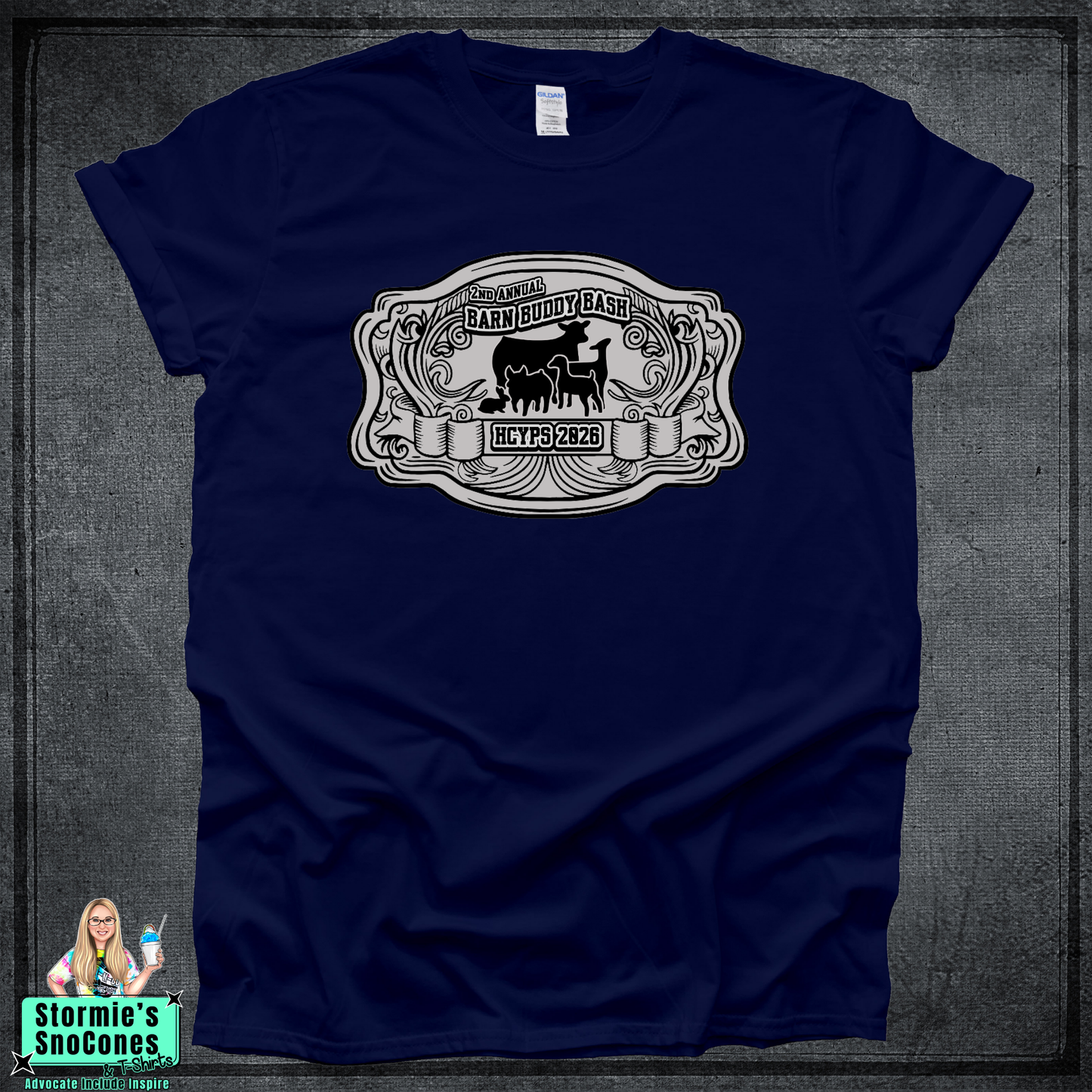 Barn Buddies Bash 2nd Annual HCYPS 2026 Navy Gildan Softstyle Comfort Colors Dryfit Shirt