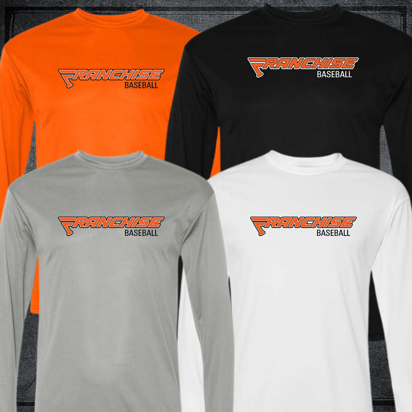 Franchise Baseball Full Long Logo DRY FIT Long Sleeve Shirt