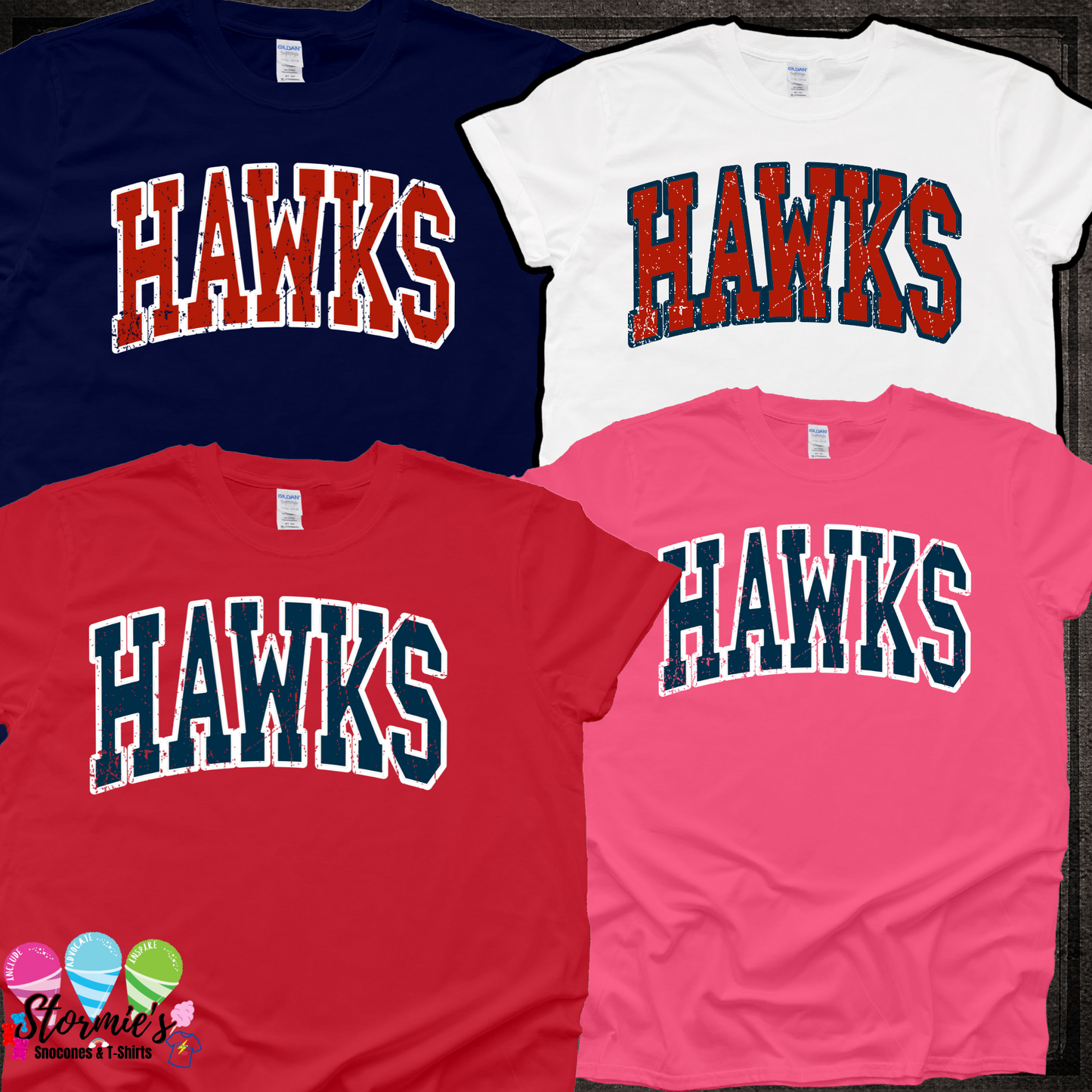 HJJH PTO Hawks Arched Distressed Fundraiser Shirt