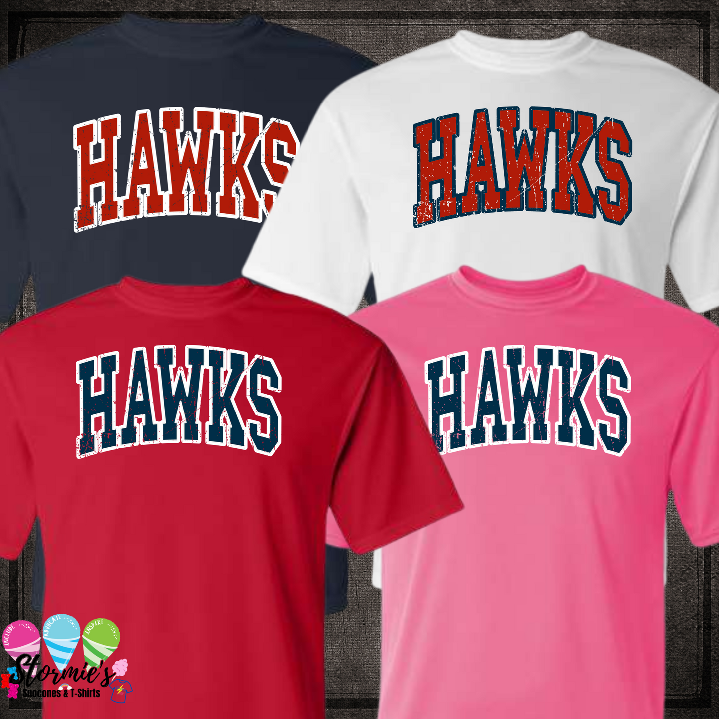 HJJH PTO Hawks Arched Distressed Fundraiser DRYFIT Shirt