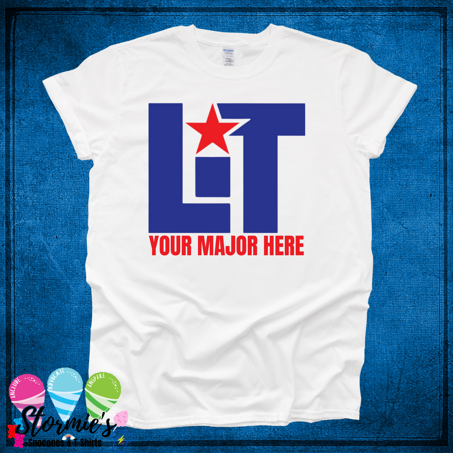 LIT Lamar Institute of Technology Custom Major White Shirt - CHINA PICK UP ONLY FOR RUSH