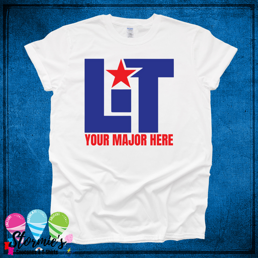 LIT Lamar Institute of Technology Custom Major White Shirt - CHINA PICK UP ONLY FOR RUSH