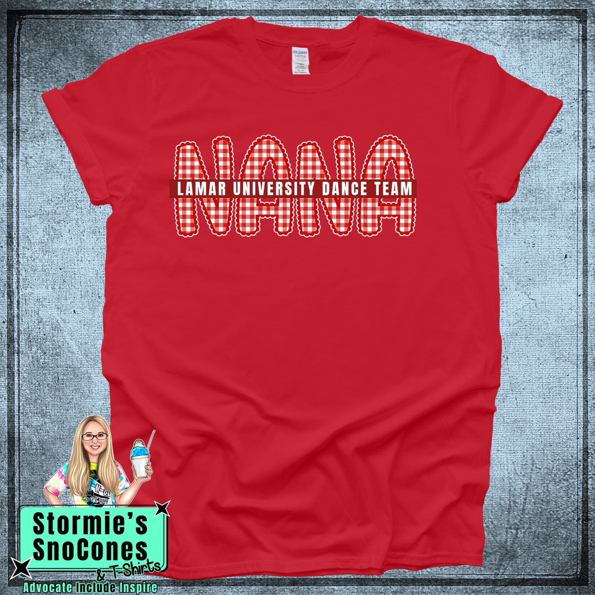 LUDT NANA Red White Gingham Red Tshirt