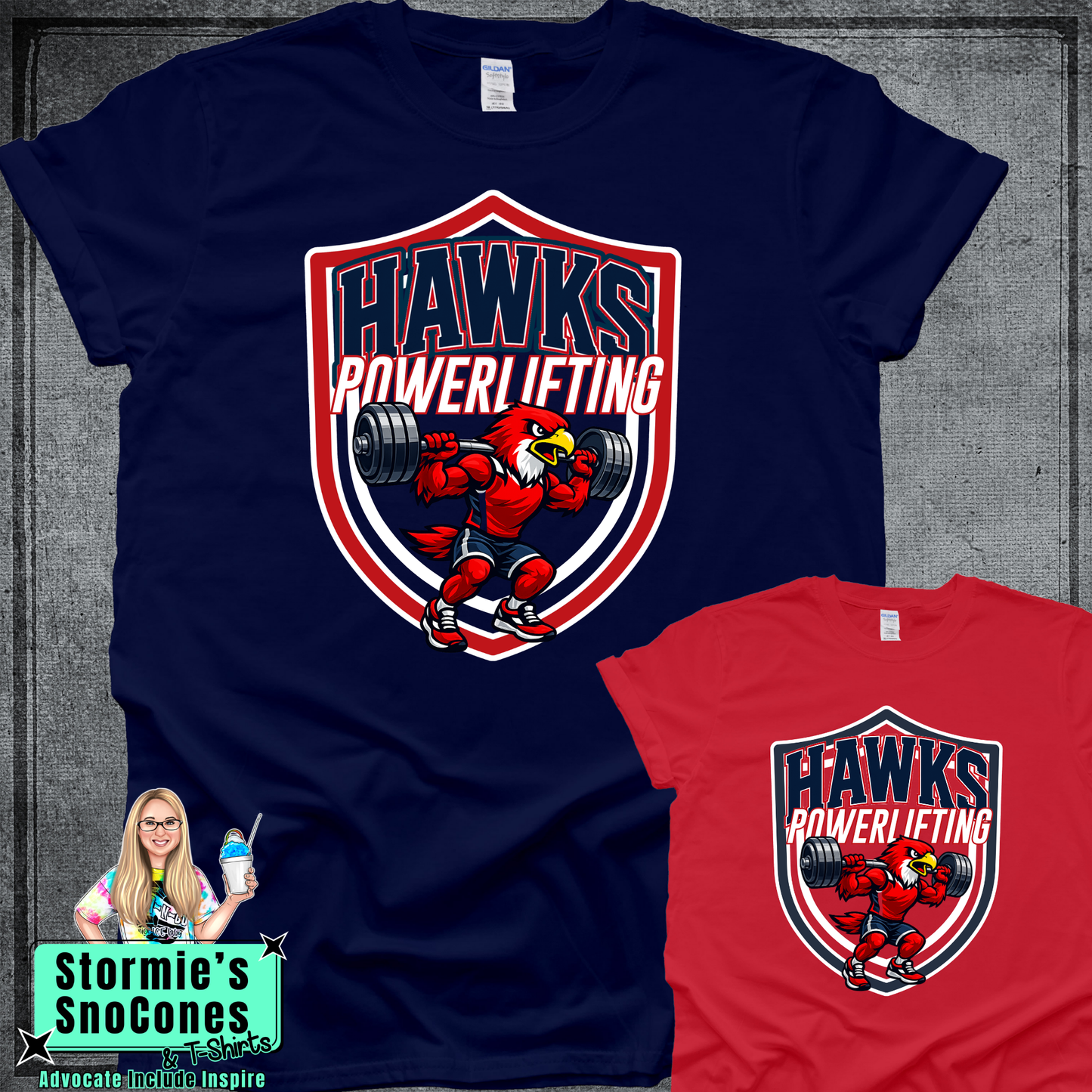 Hawks HJ Powerlifting Shield Tshirt