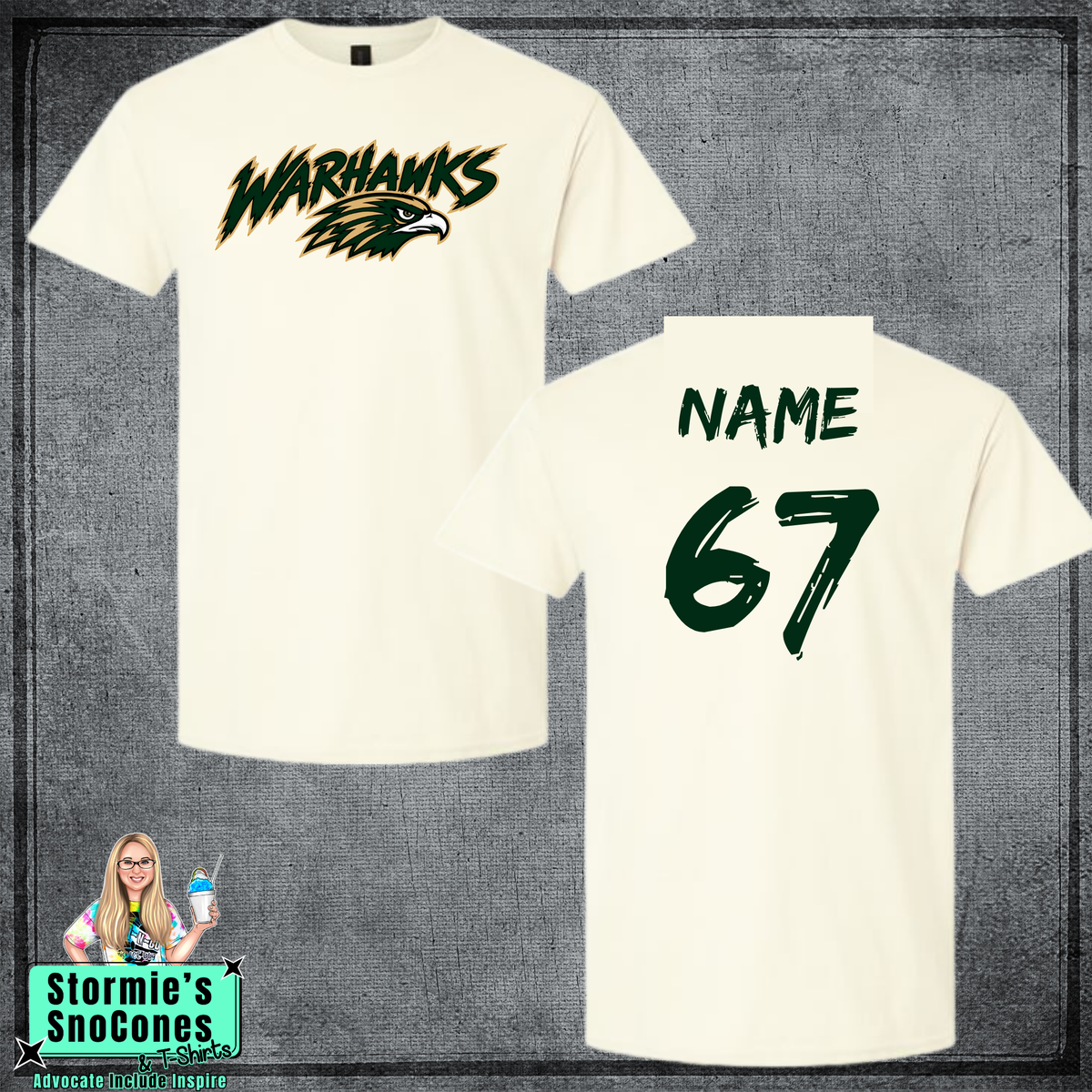 Warhawks Baseball Logo Cream Gildan Comfort Colors Tultex Shirt