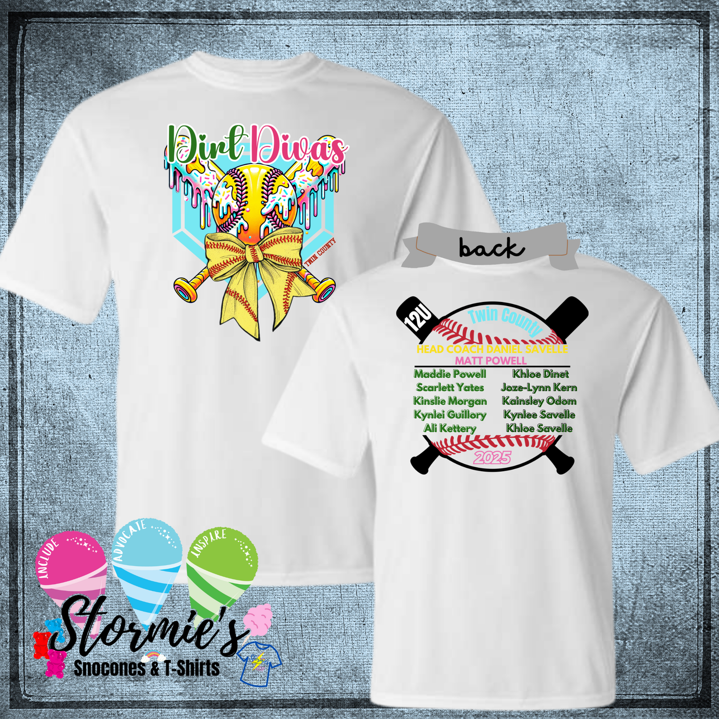 Dirt Divas 12U Softball Twin County 2025 White Dry Fit Shirt